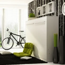 Garnero Arredamenti Letti A Scomparsa|Letti Singoli-Letto a scomparsa orizzontale 90x200 cm singolo bianco Chimera