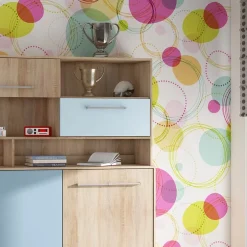 Garnero Arredamenti Letti A Scomparsa|Letti Singoli-Letto a scomparsa orizzontale 90x200cm singolo con libreria rovere blu Alvin Gihome® Rovere - Blu