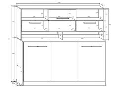 Garnero Arredamenti Letti A Scomparsa|Letti Singoli-Letto a scomparsa orizzontale 90x200cm singolo con libreria rovere blu Alvin Gihome® Rovere - Blu