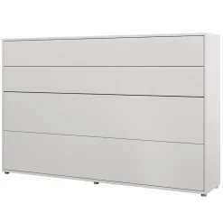 Garnero Arredamenti Letti A Scomparsa|Letti Piazza E Mezza-Letto a scomparsa orizzontale 120x200 cm una piazza e mezza bianco Camelio