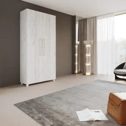 Garnero Arredamenti Letti A Scomparsa|Letti Singoli-Letto a scomparsa verticale 90x200cm singolo bianco pino Calvin Gihome® Bianco Frassinato
