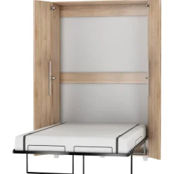 Garnero Arredamenti Letti Per Cameretta|Letti A Scomparsa-Letto a scomparsa verticale 120x200cm piazza e mezza sonoma Calvin Gihome® Rovere
