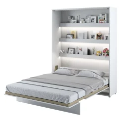 Garnero Arredamenti Letti A Scomparsa|Letti Matrimoniali-Letto a scomparsa verticale 160x200 cm matrimoniale bianco Camelio