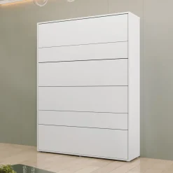 Garnero Arredamenti Letti A Scomparsa|Letti Matrimoniali-Letto a scomparsa verticale 160x200 cm matrimoniale bianco Camelio