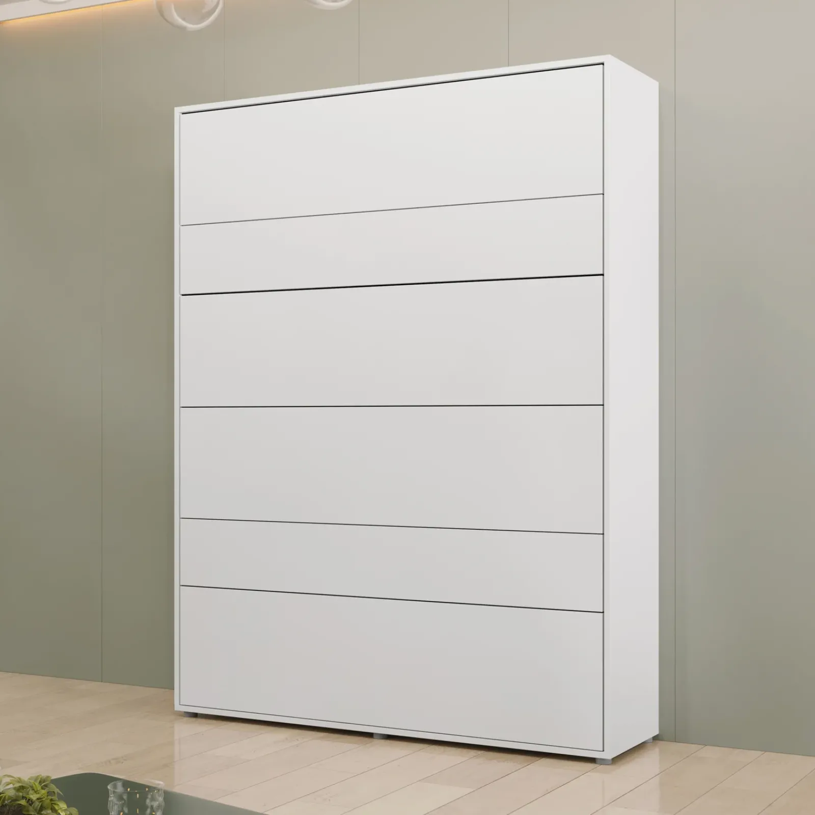 Garnero Arredamenti Letti A Scomparsa|Letti Matrimoniali-Letto a scomparsa verticale 160x200 cm matrimoniale bianco Camelio