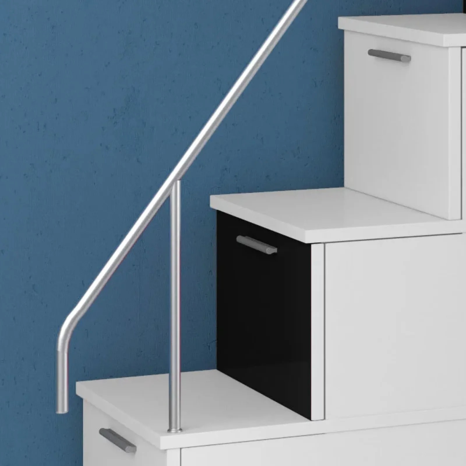 Garnero Arredamenti Letti A Castello|Letti A Castello-Letto a soppalco con armadio 324x180cm bianco nero 2 letti Diego Gihome® Bianco Lucido - Nero Lucido