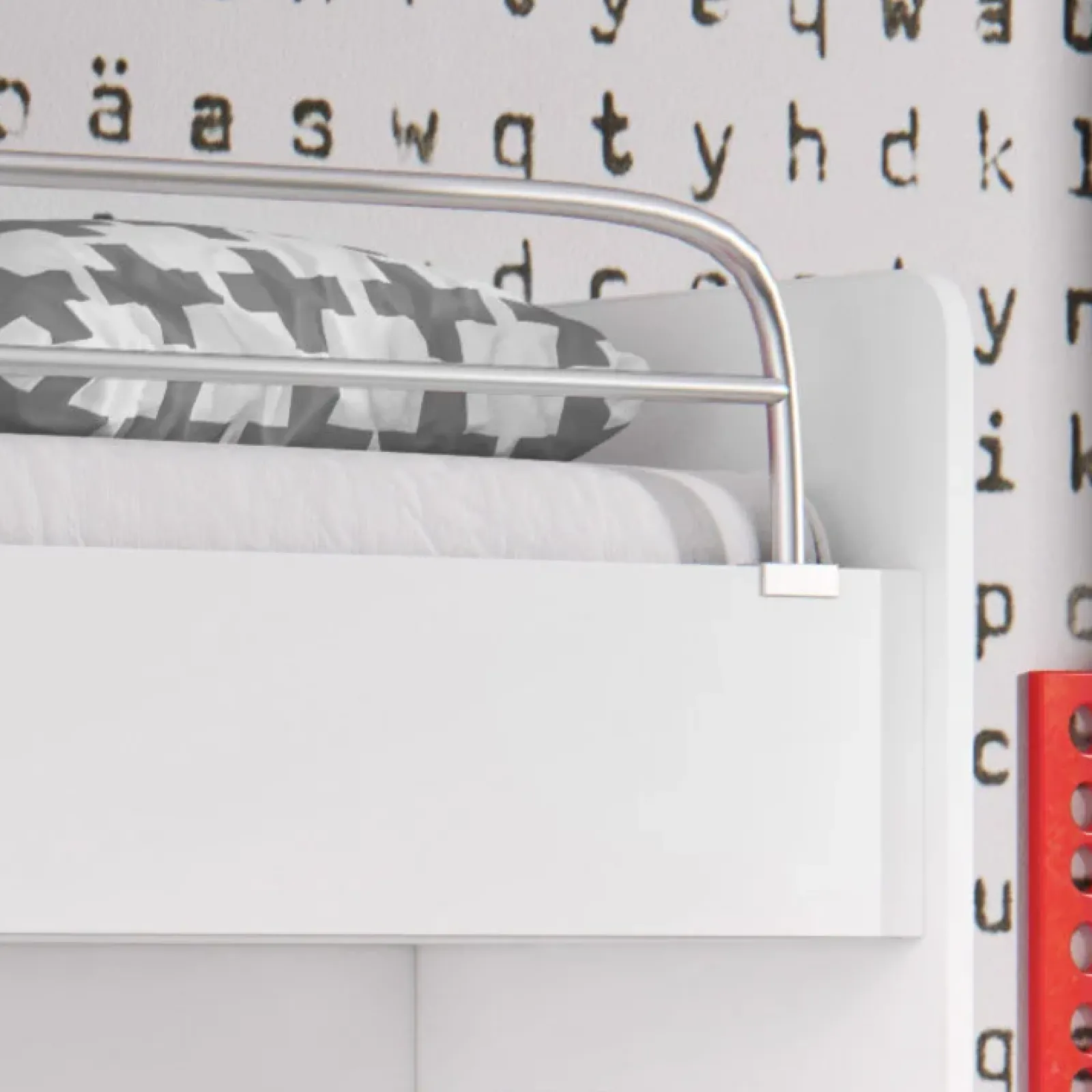 Garnero Arredamenti Letti A Castello|Letti A Castello-Letto a soppalco con armadio 254x120cm bianco Simone Gihome® Bianco Lucido