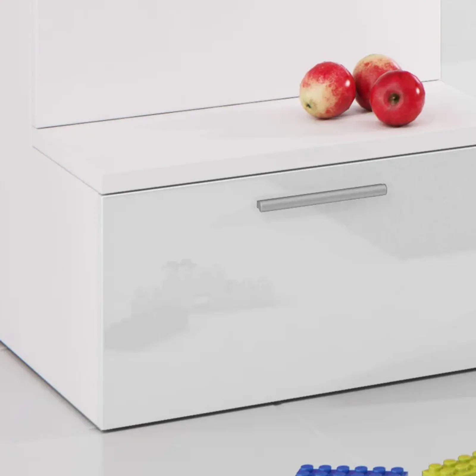 Garnero Arredamenti Letti A Castello|Letti A Castello-Letto a soppalco con armadio 254x120cm bianco Simone Gihome® Bianco Lucido