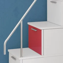 Garnero Arredamenti Letti A Castello|Letti A Castello-Letto a soppalco con armadio 324x180cm bianco rosa 2  letti Diego Gihome® Bianco Lucido - Rosa