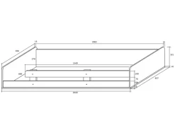 Garnero Arredamenti Letti A Castello|Letti A Castello-Letto a soppalco 204x120cm sinistra rovere miele bianco frassinato Dollie Gihome® Rovere Rustico - Bianco Frassinato
