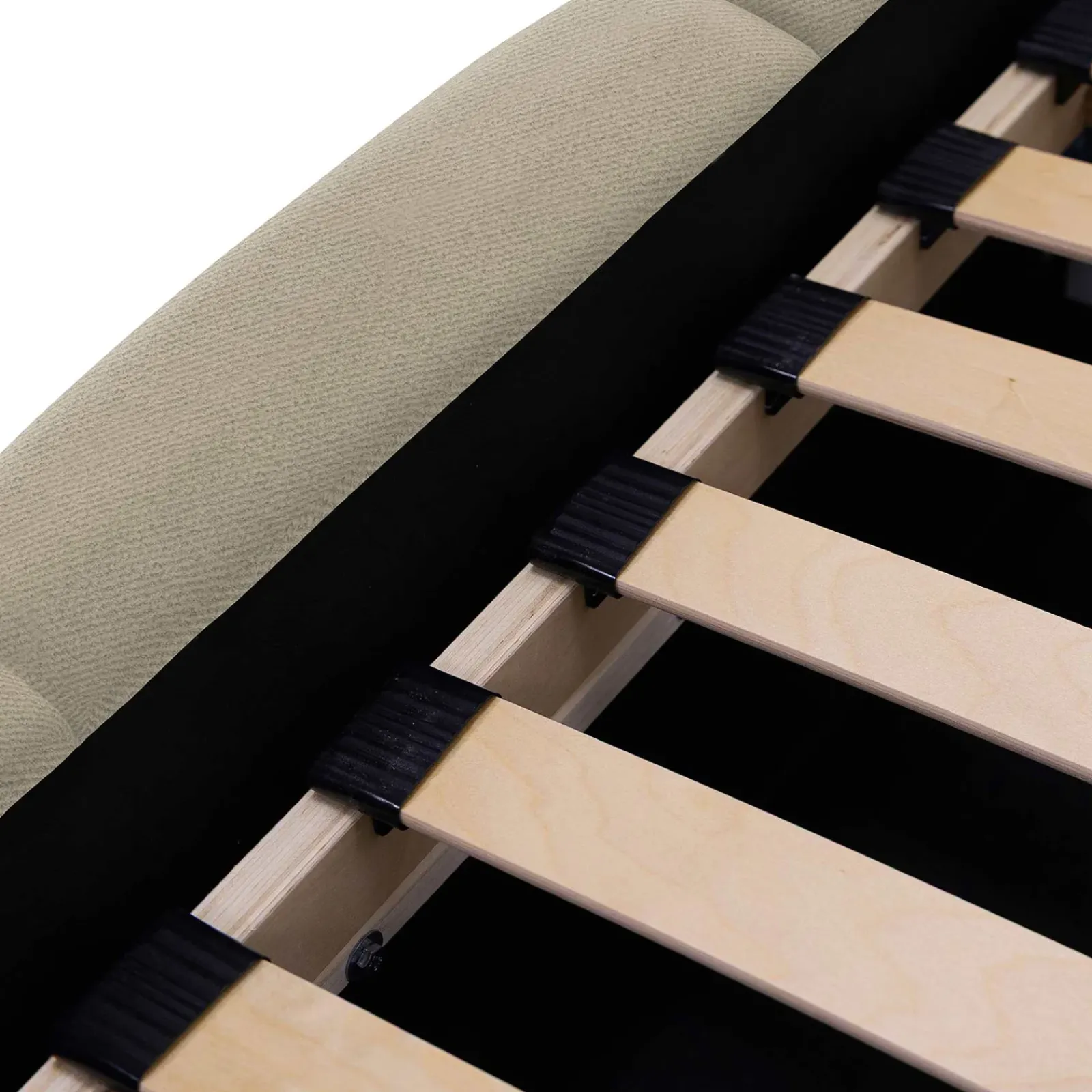 Garnero Arredamenti Letti Alla Francese-Letto alla francese 140x200cm con rete contenitore imbottito beige Aluna Tessuto Paros Beige