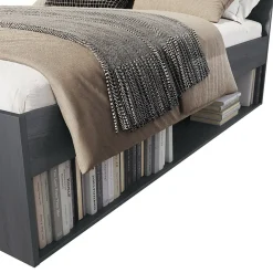 Garnero Arredamenti Letti Alla Francese-Letto alla francese 140x200cm con cassettone e vani laterali Cortina Gihome® Ossido