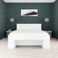 Garnero Arredamenti Letti Alla Francese-Letto alla francese 140x200cm contenitore bianco Aurora