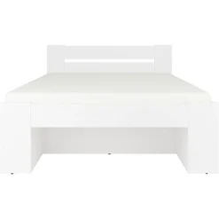 Garnero Arredamenti Letti Alla Francese-Letto alla francese 140x200cm contenitore bianco Aurora