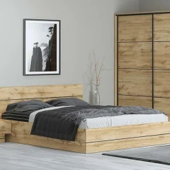 Garnero Arredamenti Letti Alla Francese-Letto alla francese 140x200cm con contenitore quercia Tamika