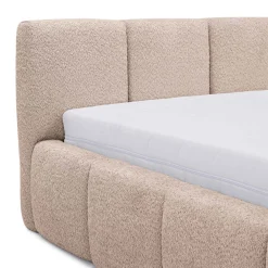 Garnero Arredamenti Letti Alla Francese|Letti Per Bambini E Ragazzi-Letto alla francese 140x200cm con rete contenitore imbottito tessuto bouclé rosa Aluna Tessuto Abriamo Rosa