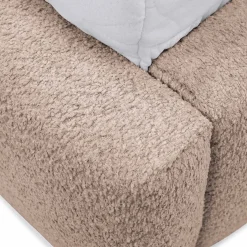 Garnero Arredamenti Letti Alla Francese|Letti Per Bambini E Ragazzi-Letto alla francese 140x200cm con rete contenitore imbottito tessuto bouclé rosa Aluna Tessuto Abriamo Rosa