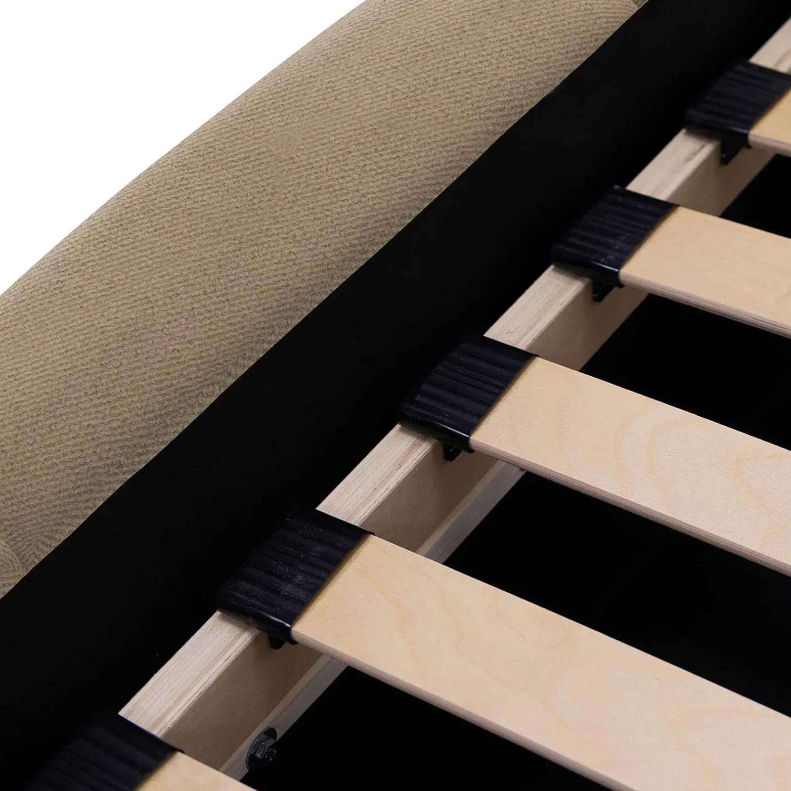 Garnero Arredamenti Letti Alla Francese-Letto alla francese 140x200cm con rete contenitore imbottito beige scuro Aluna Tessuto Paros Beige Scuro