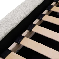 Garnero Arredamenti Letti Alla Francese|Letti Per Bambini E Ragazzi-Letto alla francese 140x200cm con rete contenitore imbottito tessuto bouclé bianco Aluna Tessuto Abriamo Bianco