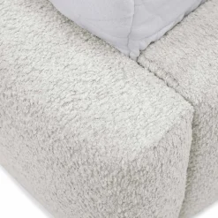 Garnero Arredamenti Letti Alla Francese|Letti Per Bambini E Ragazzi-Letto alla francese 140x200cm con rete contenitore imbottito tessuto bouclé bianco Aluna Tessuto Abriamo Bianco