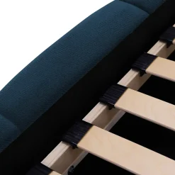 Garnero Arredamenti Letti Alla Francese|Letti Per Bambini E Ragazzi-Letto alla francese 140x200cm con rete contenitore imbottito blu Aluna Tessuto Kronos Blu