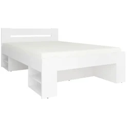 Garnero Arredamenti Letti Alla Francese-Letto alla francese 140x200cm con set cassettoni bianco Aurora