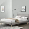 Garnero Arredamenti Letti Alla Francese-Letto alla francese 140x200cm in tessuto grigio chiaro Pompei Gihome®