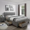 Garnero Arredamenti Letti Alla Francese-Letto alla francese 140x200cm in tessuto grigio Mestre Gihome®