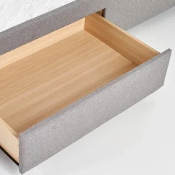 Garnero Arredamenti Letti Alla Francese-Letto alla francese 140x200cm in tessuto grigio Mestre Gihome®