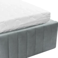 Garnero Arredamenti Letti Alla Francese-Letto contenitore alla francese 140x200cm imbottito velluto grigio Poffi Tessuto Vellutato Lucido Grigio
