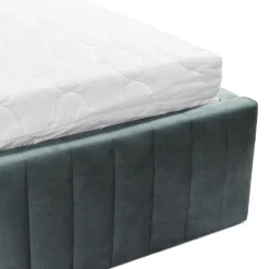Garnero Arredamenti Letti Alla Francese-Letto contenitore alla francese 140x200cm imbottito velluto grigio scuro Poffi Tessuto Vellutato Lucido Grigio Scuro