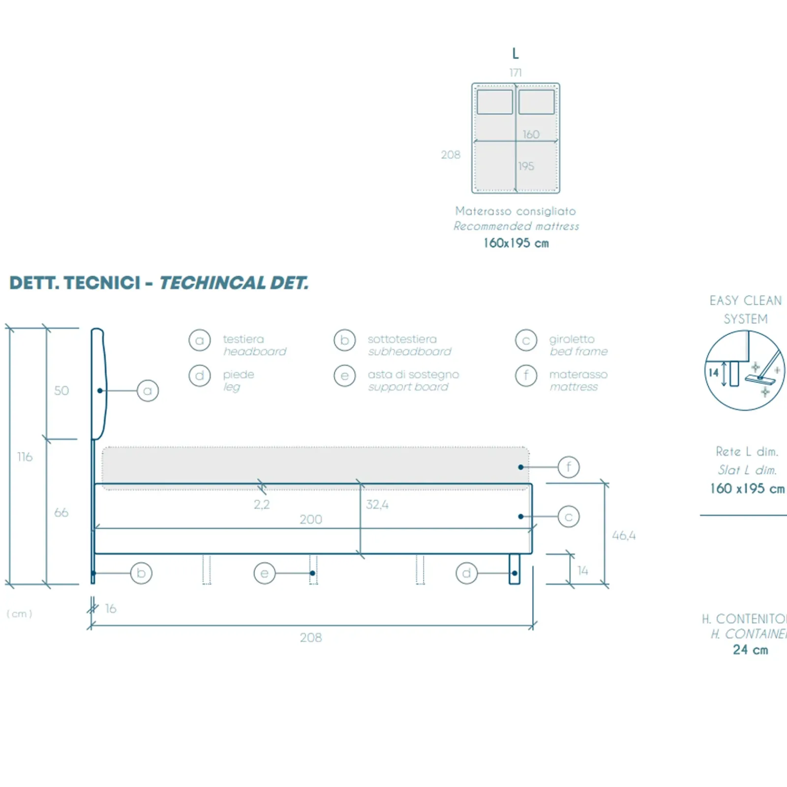 Garnero Arredamenti Letti Matrimoniali|Letti Matrimoniali-Letto contenitore matrimoniale 160x195cm imbottito tessuto antracite CozyHaven Tessuto Woven Antracite