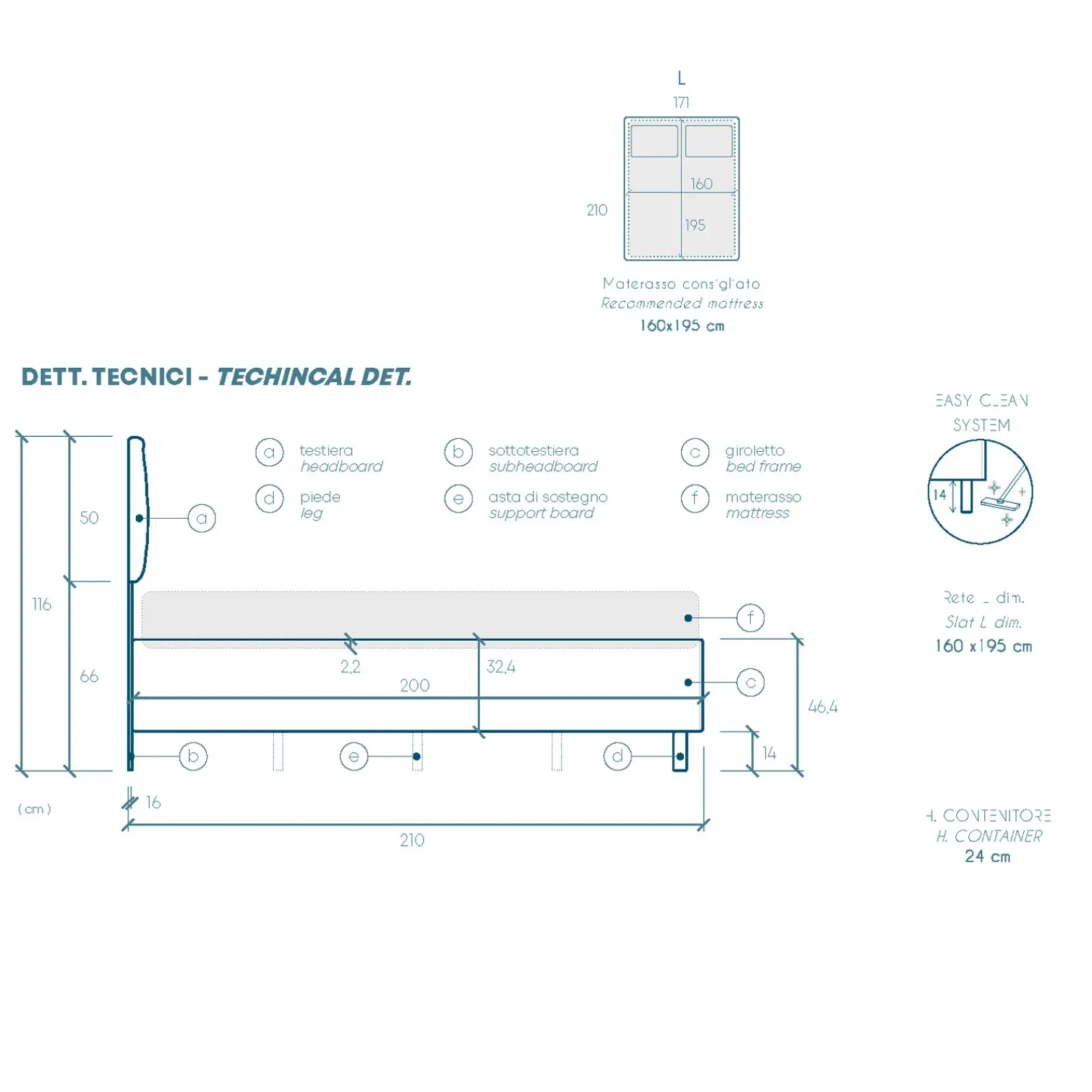 Garnero Arredamenti Letti Matrimoniali|Letti Matrimoniali-Letto contenitore matrimoniale 160x195 imbottito tessuto petrolio ZenZone Tessuto Lycra Petrolio
