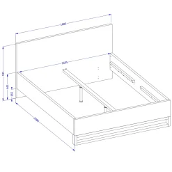 Garnero Arredamenti Letti Matrimoniali|Letti Matrimoniali-Letto contenitore matrimoniale 160x200cm rovere metallo nero Petra