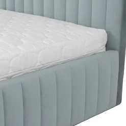 Garnero Arredamenti Letti Oversize-Letto contenitore matrimoniale oversize 180x200 imbottito velluto grigio Poffi Tessuto Vellutato Lucido Grigio