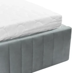 Garnero Arredamenti Letti Oversize-Letto contenitore matrimoniale oversize 180x200 imbottito velluto grigio Poffi Tessuto Vellutato Lucido Grigio