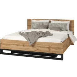 Garnero Arredamenti Letti Oversize-Letto contenitore matrimoniale oversize 180x200cm rovere metallo nero Petra