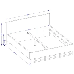 Garnero Arredamenti Letti Oversize-Letto contenitore matrimoniale oversize 180x200cm rovere metallo nero Petra
