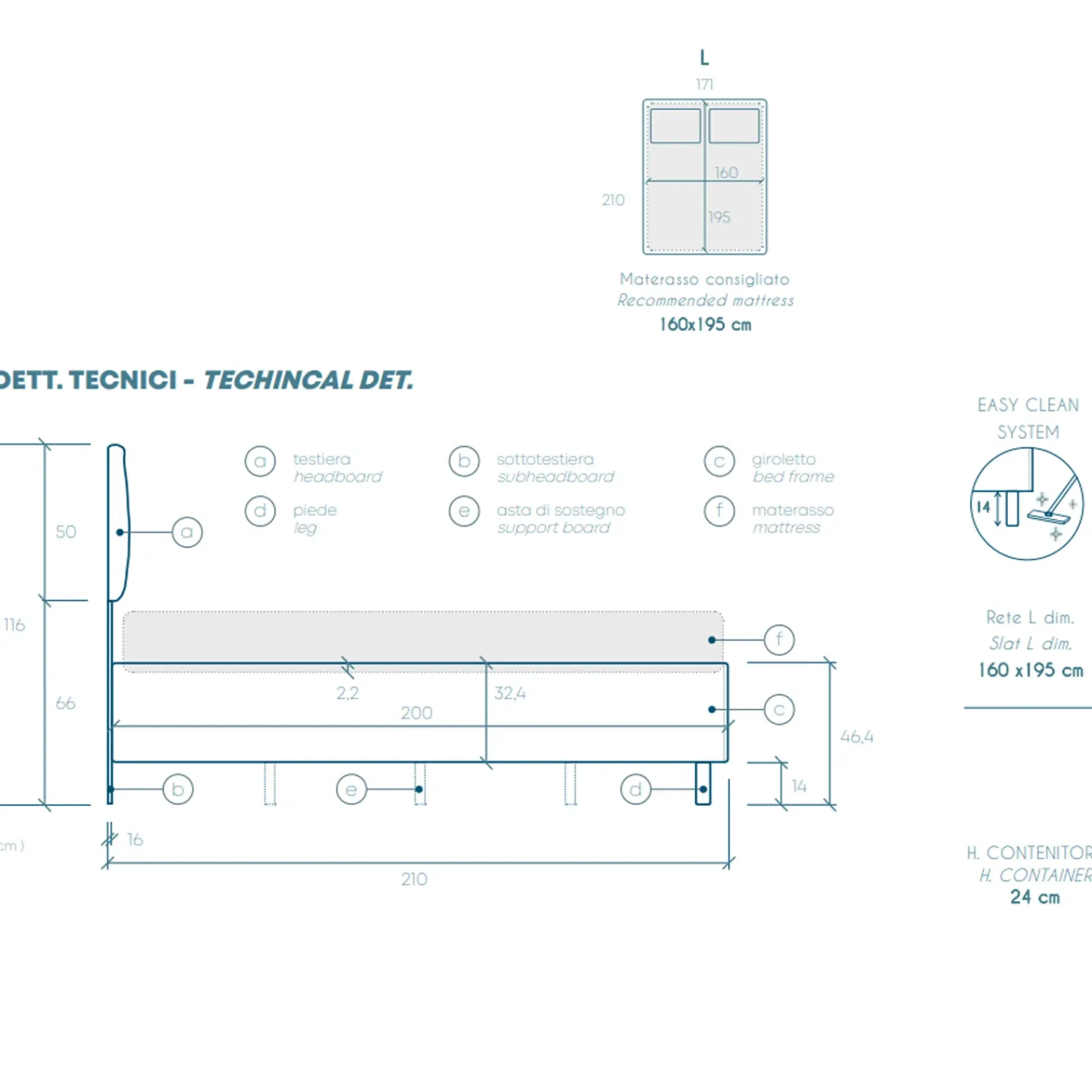 Garnero Arredamenti Letti Matrimoniali|Letti Matrimoniali-Letto contenitore matrimoniale 160x195 imbottito tessuto grigio LuxeSleep Tessuto Lycra Grigio
