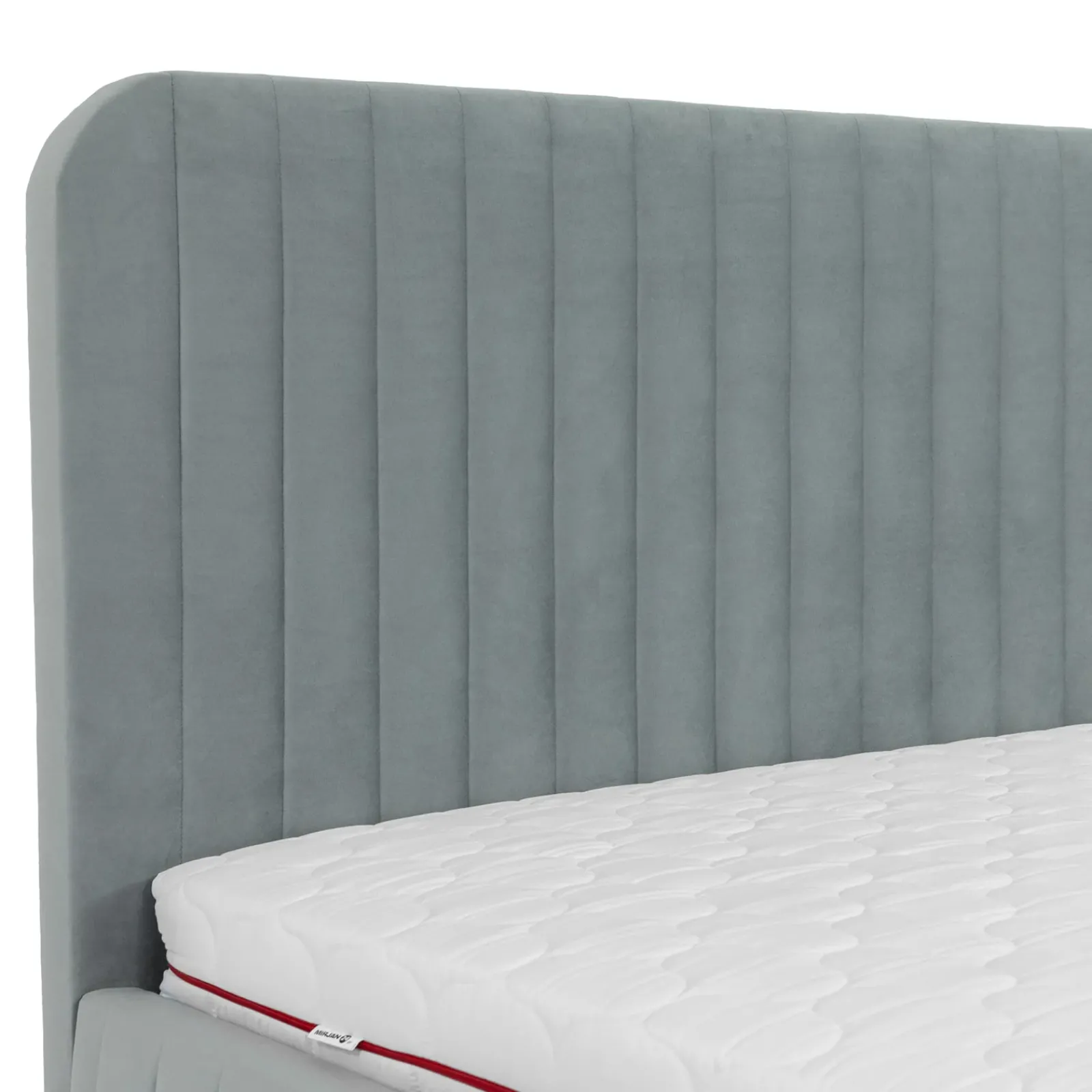 Garnero Arredamenti Letti Matrimoniali|Letti Matrimoniali-Letto contenitore matrimoniale 160x200 imbottito velluto grigio Poffi Tessuto Vellutato Lucido Grigio