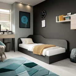Garnero Arredamenti Letti Per Cameretta|Letti Per Bambini E Ragazzi-Letto contenitore singolo 82x190cm Alex Gihome® Antracite