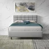 Garnero Arredamenti Letti Piazza E Mezza|Letti Per Bambini E Ragazzi-Letto contenitore una piazza e mezza 120x195cm imbottito tessuto grigio Supreme Sleep