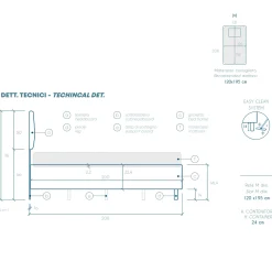 Garnero Arredamenti Letti Piazza E Mezza|Letti Per Bambini E Ragazzi-Letto contenitore una piazza e mezza 120x195 imbottito tessuto antracite DreamSpace Tessuto Woven Antracite