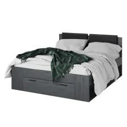 Garnero Arredamenti Letti Matrimoniali|Letti Matrimoniali-Letto matrimoniale con cassettone 160x200cm Cortina Gihome® Ossido