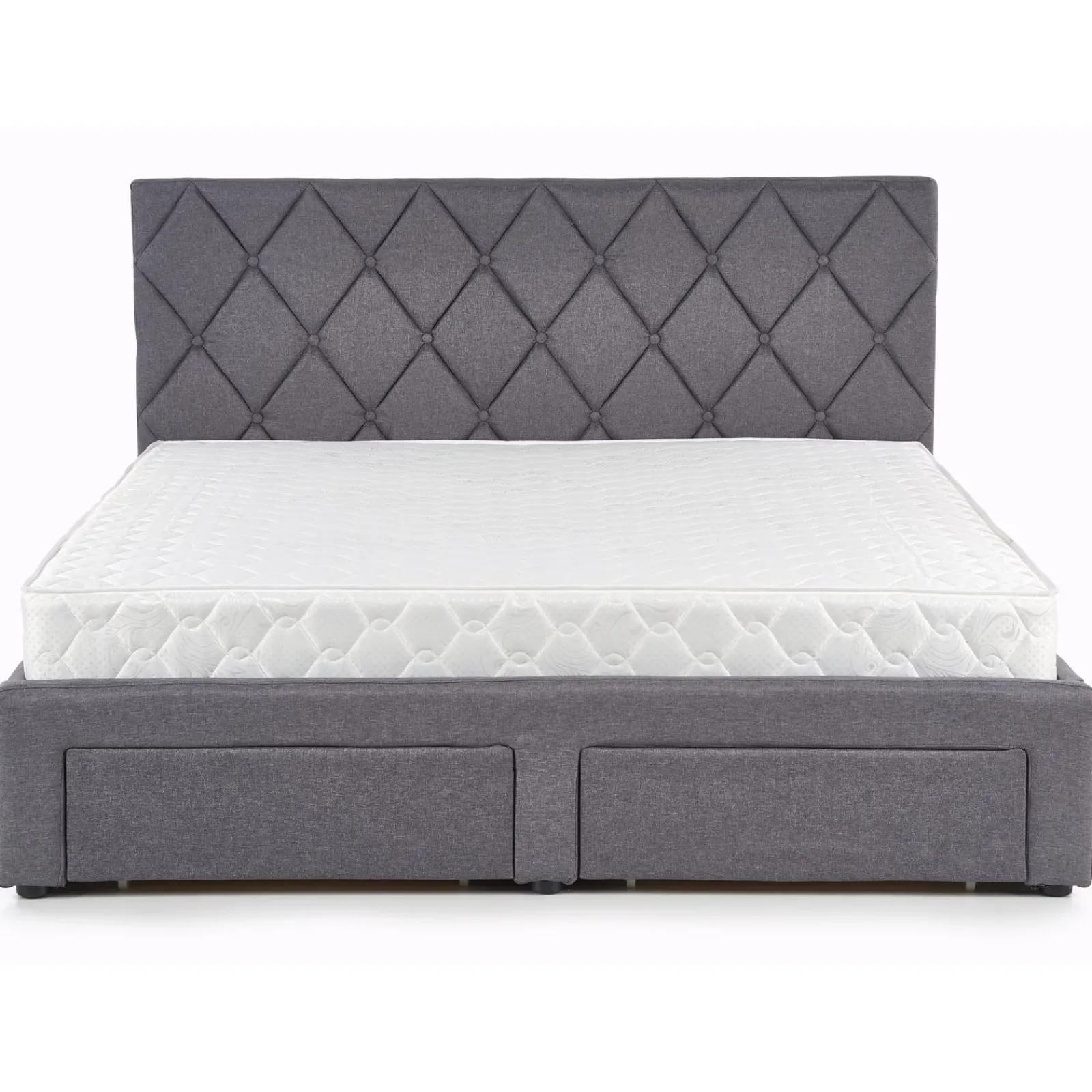 Garnero Arredamenti Letti Matrimoniali|Letti Matrimoniali-Letto matrimoniale con cassettoni 160x200cm grigio nero Galileo