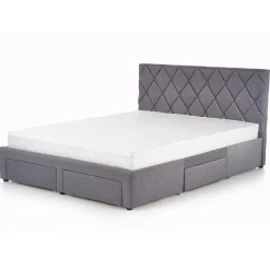 Garnero Arredamenti Letti Matrimoniali|Letti Matrimoniali-Letto matrimoniale con cassettoni 160x200cm grigio nero Galileo