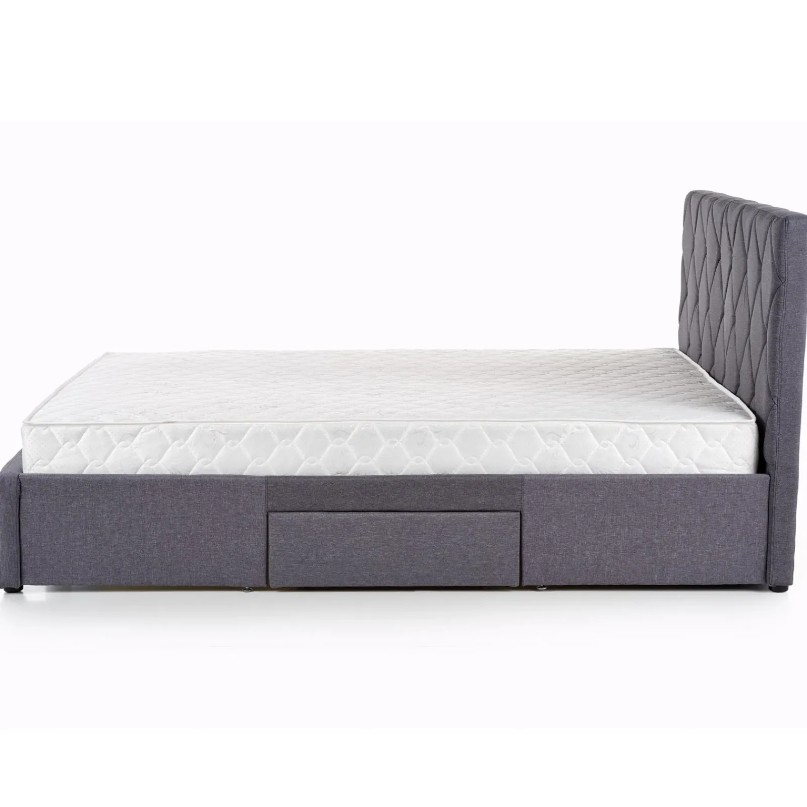 Garnero Arredamenti Letti Matrimoniali|Letti Matrimoniali-Letto matrimoniale con cassettoni 160x200cm grigio nero Galileo