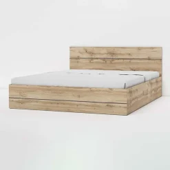 Garnero Arredamenti Letti Matrimoniali|Letti Matrimoniali-Letto matrimoniale contenitore con comodini 160x200cm quercia Tamika
