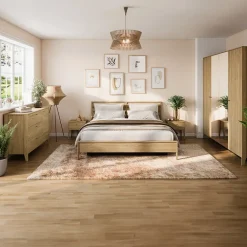 Garnero Arredamenti Letti Matrimoniali|Letti Matrimoniali-Letto matrimoniale contenitore 160x200cm rovere Noor