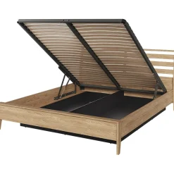 Garnero Arredamenti Letti Matrimoniali|Letti Matrimoniali-Letto matrimoniale contenitore 160x200cm rovere Noor